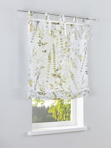 Kutti, Raffrollo »Jungle«, Kutti, mit Bindebänder, freihängend, Kutti Raffrollo »Jungle«, mit Bindebänder, freihängend, offwhite, bedruckt, Bindeschlaufen. Polyester, für Gardinenstangen