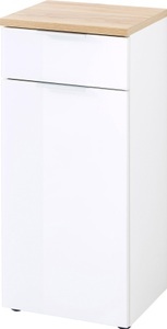 Germania, Germania Badezimmer-Unterschrank GW-Pescara Weiß Navarra Eichenoptik, GERMANIA Unterschrank »Pescara«, Front mit Glasauflage