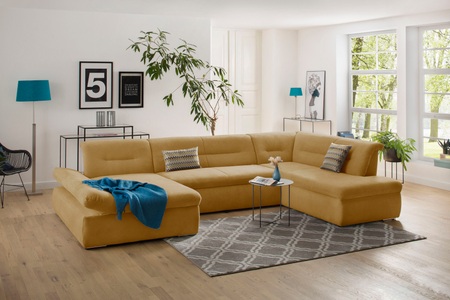 my home Wohnlandschaft »Avesa«, Wahlweise mit Armteilverstellung und Bettfunktion, B/T/H: 355/216/80 cm