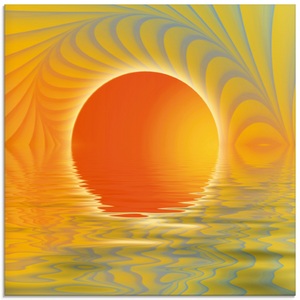 Artland Glasbild »Abstrakter Sonnenuntergang«