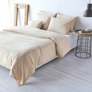 TRAUMSCHLAF, TRAUMSCHLAF Bettwäsche »Cotton-Leinen in Gr. 135x200, 155x220 oder 200x200 cm«, (3 tlg.), Bettwäsche in Leinen-Baumwolle-Qualität, unifarbene Bettwäsche, 