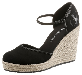 CALVIN KLEIN JEANS, Calvin Klein Jeans Spangenpumps »SOPHIE 7T«, mit Bastbesatz, 