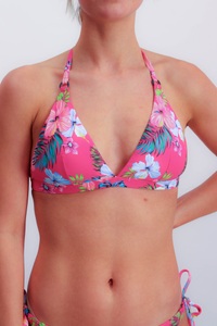 JOOP! Jeans Triangel-Bikini-Top »JEANS! HIBISCUS«, Floraler Print, Logo-Details, wattierte Cups