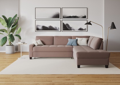 DOMO collection, DOMO collection Ecksofa »Florentina«, wahlweise mit Bettfunktion, DOMO collection Ecksofa »Florentina L-Form«, wahlweise mit Bettfunktion, mit Kontrastnaht