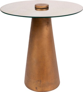Kayoom, Kayoom Beistelltisch »Beistelltisch Scotch 125 Messing«, Glas-Tischplatte, Kayoom Beistelltisch »Scotch 125, Beistelltisch in runder Form,Glas-Tischplatte«, (1 St.), Glasplatte metallic-marmoriert, modernes Design, pflegeleicht