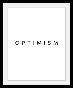 undefined, Bild »Optimism«, queence Bild »Optimism«, Schwarz-Weiss-Schriftzug-Motivationsbilder-Spa-Spa Bilder, HD Premium Poster-Druck inkl. Holzrahmen