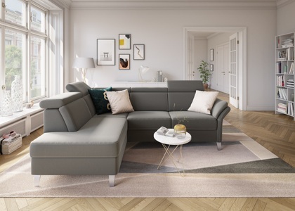 SIT&MORE, sit&more Ecksofa, sit&more Ecksofa »Vincenzo L-Form«, inklusive Kopfteilverstellung, wahlweise mit Bettfunktion, Bettkasten