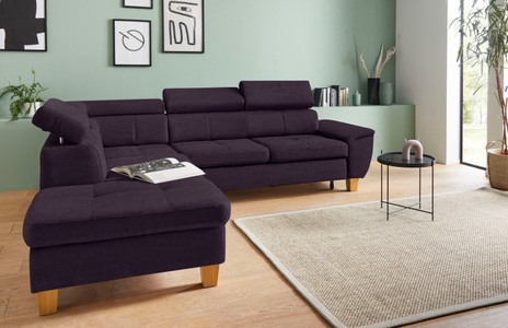 exxpo - sofa fashion Ecksofa, inklusive Kopfteilverstellung, wahlweise mit Bettfunktion und Bettkasten