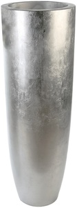 Gilde, GILDE Pflanzkübel »Pflanzkübel Konus, silberfarben«, (1 St.), Blumenkübel, Pflanzübertopf, Blumentopf, aus Fiberglas, in 2 Grössen erhältlich, Wohnzimmer, GILDE Übertopf »Konus, silberfarben«, (1 St.), silberfarben