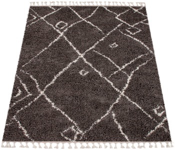 PACO HOME, Paco Home Hochflor-Teppich »Orebro 171«, rechteckig, 44 mm Höhe, modernes Rauten Muster, besonders weich & kuschelig, mit Fransen, ideal im Wohnzimmer & Schlafzimmer, Paco Home Hochflor-Teppich »Orebro 171«, rechteckig, 44 mm Höhe, modernes Rauten Muster, besonders weich & kuschelig, mit Fransen