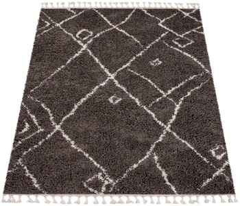 PACO HOME, Paco Home Hochflor-Teppich »Orebro 171«, rechteckig, 44 mm Höhe, modernes Rauten Muster, besonders weich & kuschelig, mit Fransen, ideal im Wohnzimmer & Schlafzimmer, Paco Home Hochflor-Teppich »Orebro 171«, rechteckig, 44 mm Höhe, modernes Rauten Muster, besonders weich & kuschelig, mit Fransen