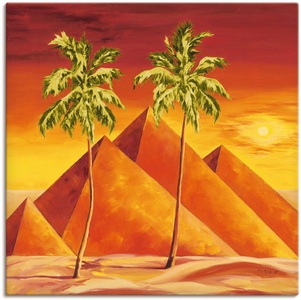 Artland, Artland Wandbild »Pyramiden mit Palmen«, Artland Wandfolie »Pyramiden mit Palmen«, Gebäude, (1 St.), selbstklebend