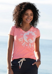 Venice Beach, Venice Beach Shirt mit Logo-Druck, Venice Beach Strandshirt, mit Logo-Druck aus melierter Ware, Vintage-Look, sportlich-casual