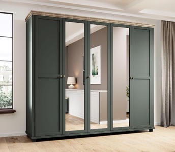 INOSIGN, INOSIGN Drehtürenschrank »Evora«, mit Spiegel, Home affaire Drehtürenschrank »Evora, Landhausschrank in 3 verschieden Grössen, Türen mit Soft- Close«, Kleiderschrank mit Spiegel, aus FSC®-zertifiziertem Holzwerkstoff