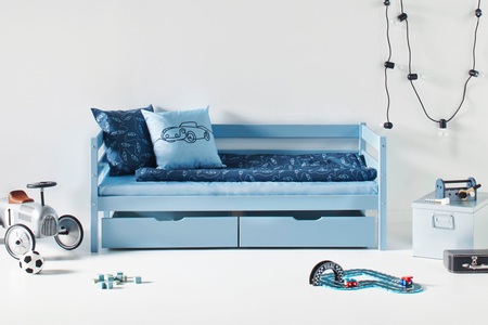 Hoppekids, Hoppekids Einzelbett »IDA-MARIE« (Set), Hoppekids - Kinderbett HS-COMFORT - hellblau - Holz - 76/166/65 cm
