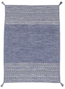 carpetfine, Wollteppich, »Kelim Azizi«, carpetfine, rechteckig, Höhe 5 mm, handgewebt, carpetfine Teppich »Kelim Azizi«, rechteckig, 5 mm Höhe, Baumwolle, Wendeteppich mit Fransen, Wohnzimmer
