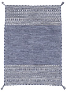 carpetfine, Wollteppich, »Kelim Azizi«, carpetfine, rechteckig, Höhe 5 mm, handgewebt, carpetfine Teppich »Kelim Azizi«, rechteckig, 5 mm Höhe, Baumwolle, Wendeteppich mit Fransen, Wohnzimmer