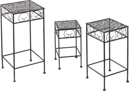 HOME AFFAIRE, Home affaire Blumentisch (3 Stück), locker Blumentisch, (3er-Set), Blumenhocker, aus Metall