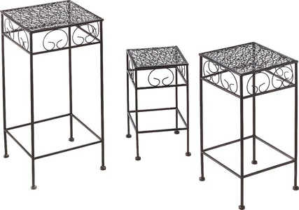 HOME AFFAIRE, Home affaire Blumentisch (3 Stück), locker Blumentisch, (3er-Set), Blumenhocker, aus Metall