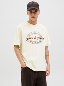 Jack & Jones Rundhalsshirt »JJEDOVER PRINT TEE SS CREW NECK«