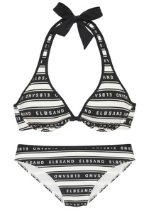 Elbsand Bügel-Bikini »Zone«, (Set), mit kontrastfarbenen Streifen und Schriftzügen