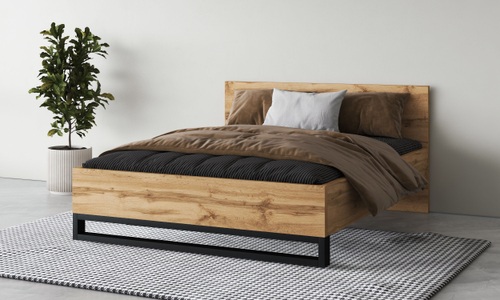 Home affaire Bettgestell »Bronne, Bett ohne Lattenrost«, Stauraumbett, modern uns stabil