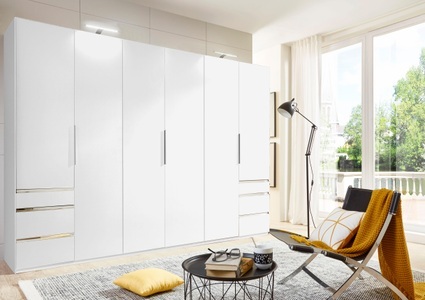 fresh to go, home24 Drehtuerenschrank Level 36A, MID.YOU Drehtürenschrank in weiss , Level 36A 300Cm Weiss , Metall , 3 Fächer , 6 Schubladen , 300x216x58 cm , Dekorfolie,Nachbildung , umfangreiches Zubehör erhältlich, In verschiedenen Grössen erhältlich, in verschiedenen Holzdekoren erhältl