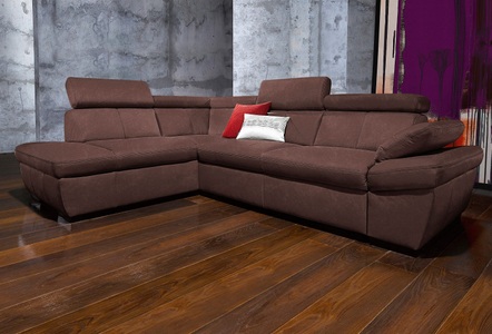 exxpo - sofa fashion, exxpo - sofa fashion Ecksofa, inklusive Kopfteil- und Armteilverstellung, wahlweise mit Bettfunktion und Bettkasten