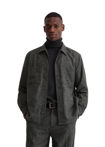 Marc OPolo Hemdjacke Overshirt aus Woll-Mix, lockere Form, melierte Struktur