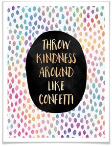 Wall-Art, Wall-Art Poster »Kindness Konfetti«, Schriftzug, (1 St.), Wall-Art Poster »Kindness Konfetti«, Schriftzug, (1 St.), Poster ohne Bilderrahmen