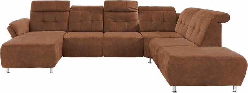 PLACES OF STYLE, Places of Style Wohnlandschaft »Manhattan«, 2 Sitze mit elektrischer Relaxfunktion, verstellbare Armlehnen, Places of Style Wohnlandschaft »Manhattan U-Form«, 2 Sitze mit elektrischer Relaxfunktion, verstellbare Armlehnen