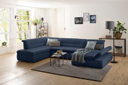 my home Wohnlandschaft »Avesa«, Wahlweise mit Armteilverstellung und Bettfunktion, B/T/H: 355/216/80 cm