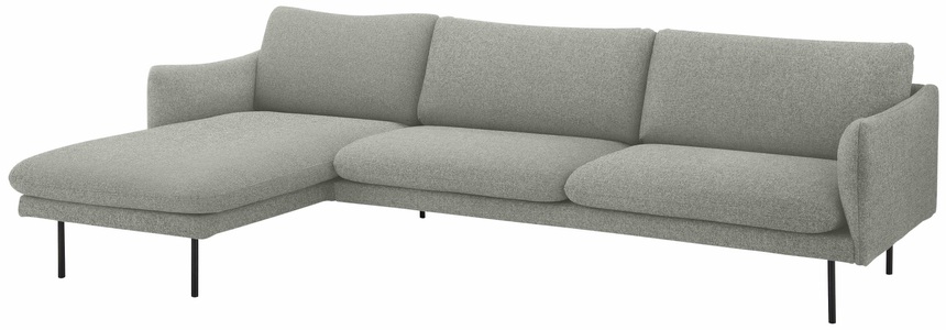 ANDAS, andas Ecksofa »Mavis«, mit Chaiselonge, mit losen Sitz- und Rückenkissen, skandinavischer Stil, 