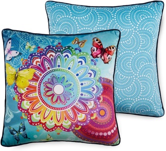 undefined, Hip Nicki-Velours Kissen Mystic, gefüllt, hip Dekokissen »Mystic«, Mit Füllung, 1 Stück, Biese, 48x48, Wendeoptik, Weich, Mandala, Bunt