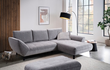 exxpo - sofa fashion Ecksofa »Bellini, Materialmix oder komplett Struktur, Breite 268cm, bequem« bequem und modern, Chenille-Struktur Bezug, L-Form