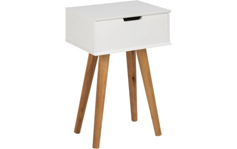 Moerteens, home24 Nachttisch Mitra, AC Design Nachttisch »Mitra 40 x 30 x 61,5 cm, Nature/Weiss«