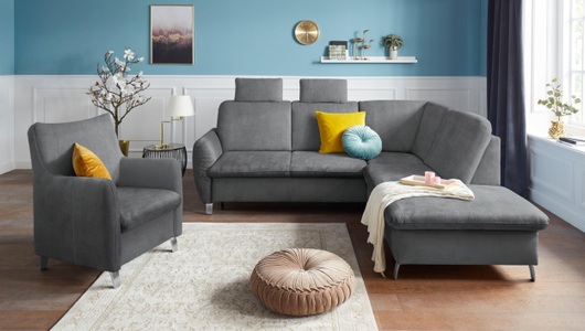 SIT&MORE, sit&more Ecksofa, sit&more Ecksofa »Daytona L-Form«, mit Federkern, zwei Kopfstützen und wahlweise mit Bettfunktion
