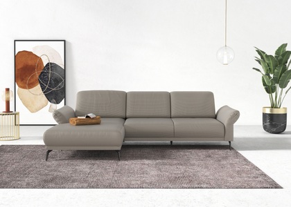 INOSIGN Ecksofa »Coco«, wahlweise mit Sitztiefen, Armteil- und Kopfteilverstellungim Cord, mit Füssen 15 cm hoch