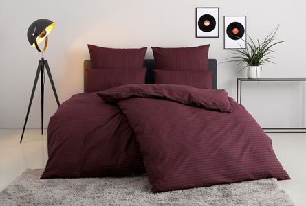 Bruno Banani, Bruno Banani Bettwäsche »Jassen in Gr. 135x200 oder 155x220 cm«, (3 tlg.), moderne Bettwäsche aus Baumwolle, Bettwäsche mit Streifen-Design, Bruno Banani Bettwäsche »Jassen«, moderne Bettwäsche aus Baumwolle, Bettwäsche mit Streifen-Design