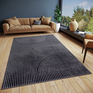 Hanse Home, HANSE Home Teppich »Faron«, rechteckig, strapazierfähig, pflegeleicht, ringsum gekettelt, Hoch-Tief-Optik, 