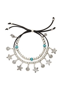 Lascana, LASCANA Fusskette mit Anhänger, LASCANA Fusskette mit Anhänger, mit Muscheln, Fussketten Set, Fusskettchen mit Anhänger