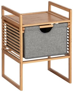 undefined, Wenko - Bahari Beistelltisch mit herausnehmbarer Schublade und Regal, WENKO Beistelltisch »Bahari«, BxTxH: 40x40x56 cm, aus Bambus