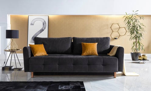 INOSIGN, INOSIGN Schlafsofa »Nordic metallic«, mit Federkern und Metallbeinen, Steppung im Sitzbereich, INOSIGN Schlafsofa »Nordic«, mit Federkern und Metallbeinen, Steppung im Sitzbereich