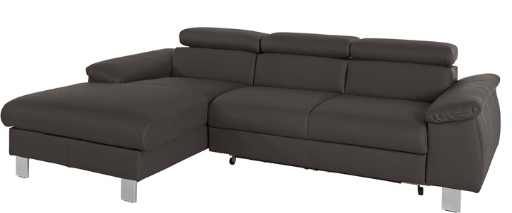 COTTA Ecksofa »Komaris«, mit Kopf- bzw. Rückenverstellung, wahlweise mit Bettfunktion, Bettkasten und RGB-LED-Beleuchtung