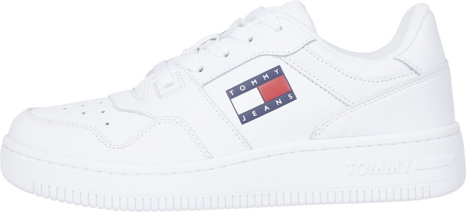 TOMMY JEANS, Tommy Jeans Keilsneaker »TOMMY JEANS RETRO BASKET WMN«, mit seitlicher Logoflag, Tommy Jeans Keilsneaker »TOMMY JEANS RETRO BASKET WMN«, mit seitlicher Logoflag, Freizeitschuh, Halbschuh, Schnürschuh