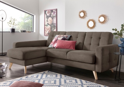 exxpo - sofa fashion, exxpo - sofa fashion Ecksofa, exxpo - sofa fashion Ecksofa »Nappa, kompakt und komfortabel, bequem, zeitloses Design, L-Form« tolle Detailverarbeitung, inkl. Bettfunktion und Bettkasten