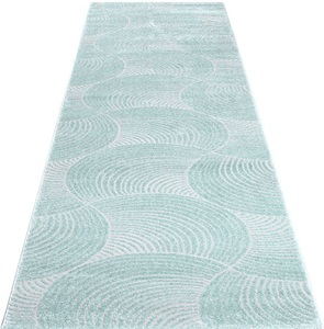 Carpet City, Carpet City Läufer, rechteckig, Carpet City Teppich »Friseé-Teppich FANCY 647«, rechteckig, 12 mm Höhe, Läufer, Kurzflor,3D-Optik,Kreisförmiges Muster, Wohnzimmer