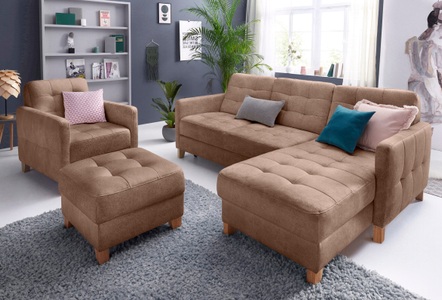 exxpo - sofa fashion, exxpo - sofa fashion Ecksofa, wahlweise mit Bettfunktion, exxpo - sofa fashion Ecksofa »Elio, kompakt und komfortabel, bequem und zeitloses Design, L-Form«, wahlweise mit Bettfunktion