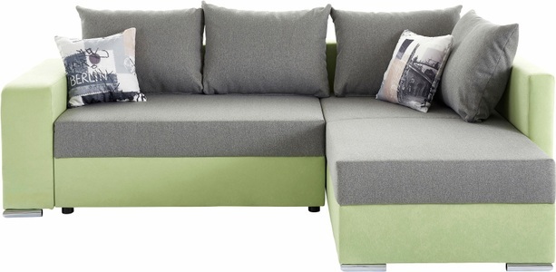 COLLECTION AB, COLLECTION AB Ecksofa, mit Bettfunktion, Bettkasten und Regalarmteil, Ottomane links oder rechts montierbar, wahlweise mit Federkern, frei im Raum stellbar, COLLECTION AB Ecksofa »John L-Form« mit Bettfunktion, Bettkasten und integriertem Regal