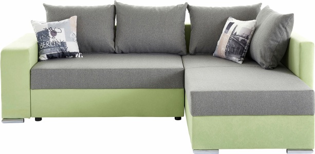COLLECTION AB, COLLECTION AB Ecksofa, mit Bettfunktion, Bettkasten und Regalarmteil, Ottomane links oder rechts montierbar, wahlweise mit Federkern, frei im Raum stellbar, COLLECTION AB Ecksofa »John L-Form« mit Bettfunktion, Bettkasten und integriertem Regal